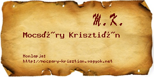 Mocsáry Krisztián névjegykártya