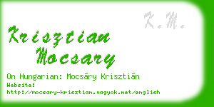 krisztian mocsary business card