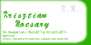 krisztian mocsary business card